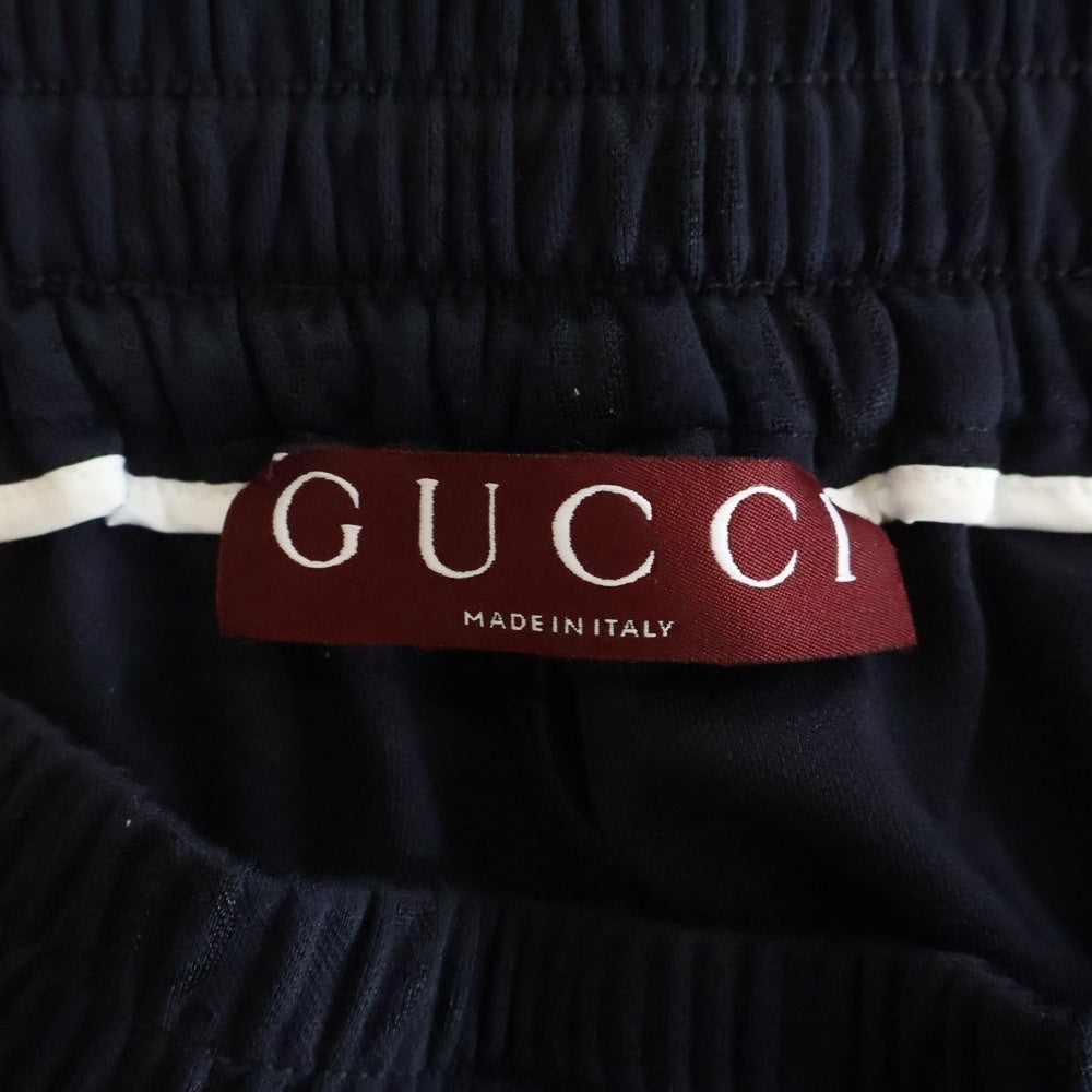 GUCCI(グッチ) GGジャカード テクニカルジャージー ワイドレッグパンツ ネイビー 814182 XJG1Y