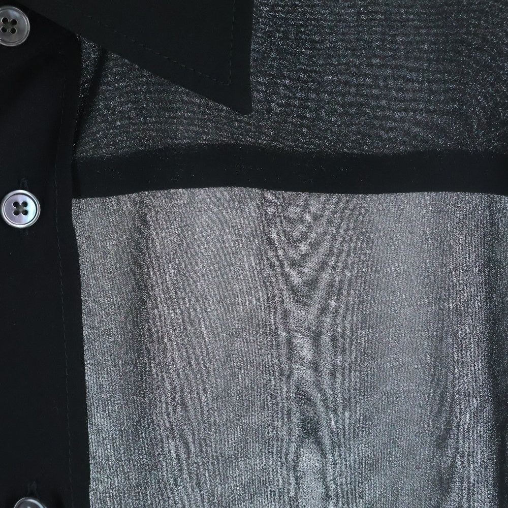 AMI Alexandre Mattiussi(アミアレクサンドルマテュッシ) LONG SLEEVED SHIRTS ロングスリーブ シースルー 長袖シャツ ブラック HSH071