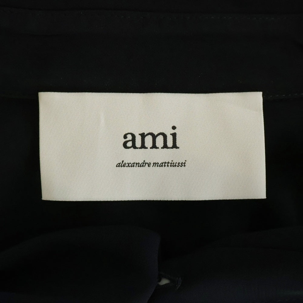AMI Alexandre Mattiussi(アミアレクサンドルマテュッシ) LONG SLEEVED SHIRTS ロングスリーブ シースルー 長袖シャツ ブラック HSH071