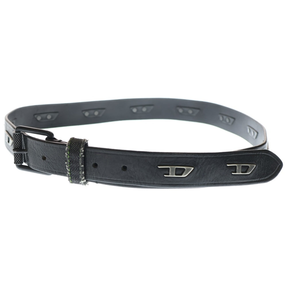 DIESEL(ディーゼル) B-Davis B-デイビス Dロゴパーツ カウレザー ベルト ブラック