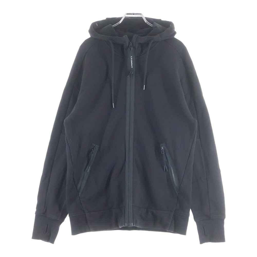 C.P. Company(シーピーカンパニー) DIAGONAL RAISED FLEECE GOGGLE SWEATSHIRT ダイアゴナル レイズド フリース ゴーグル ジップアップ スウェットパーカー フーディー ブラック RCCMSS715A