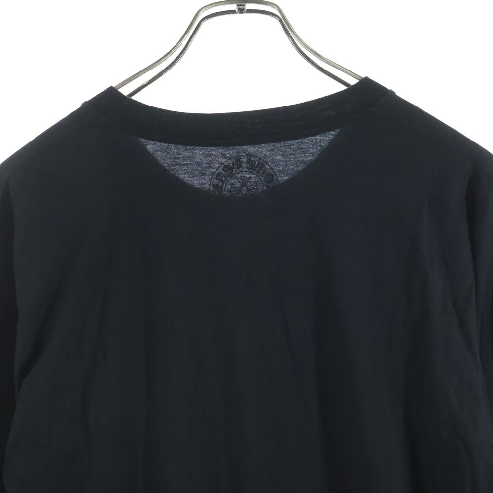CHROME HEARTS(クロムハーツ) CH L/S T-SHIRT ネックロゴ アームプリント 長袖Tシャツ ロンT ブラック/ブルー