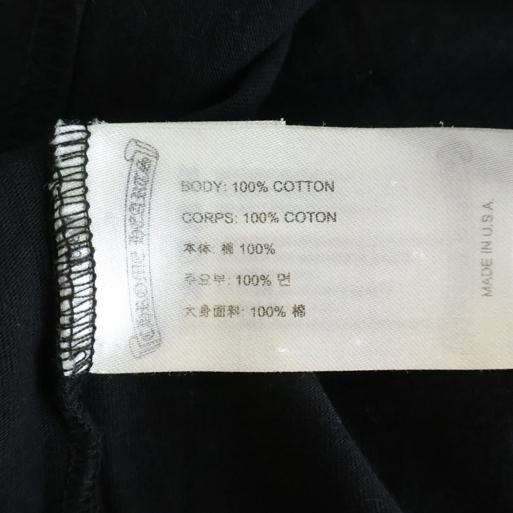 CHROME HEARTS(クロムハーツ) CH L/S T-SHIRT ネックロゴ アームプリント 長袖Tシャツ ロンT ブラック/ブルー