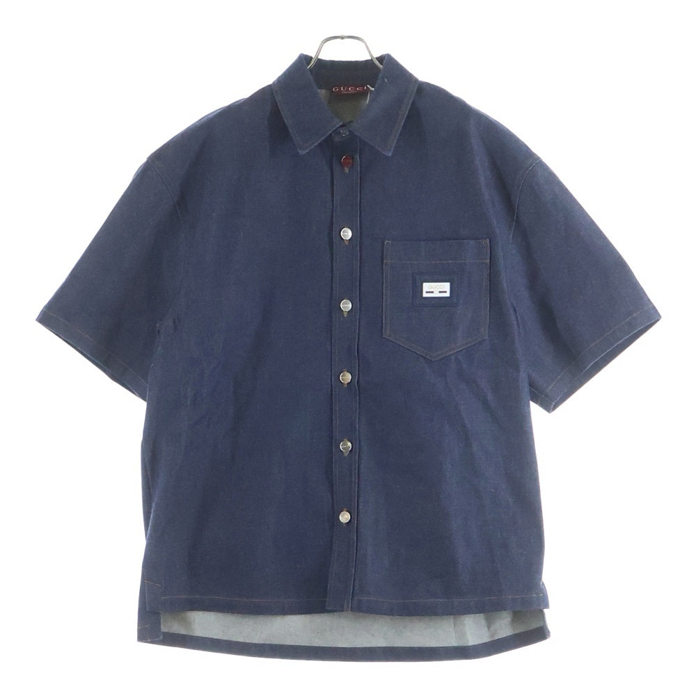 GUCCI(グッチ) Oversized Denim Shirt オーバーサイズ 半袖デニムシャツ インディゴ 819406 XDC9L
