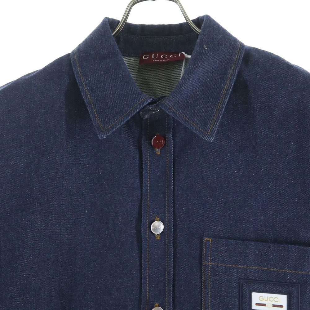 GUCCI(グッチ) Oversized Denim Shirt オーバーサイズ 半袖デニムシャツ インディゴ 819406 XDC9L