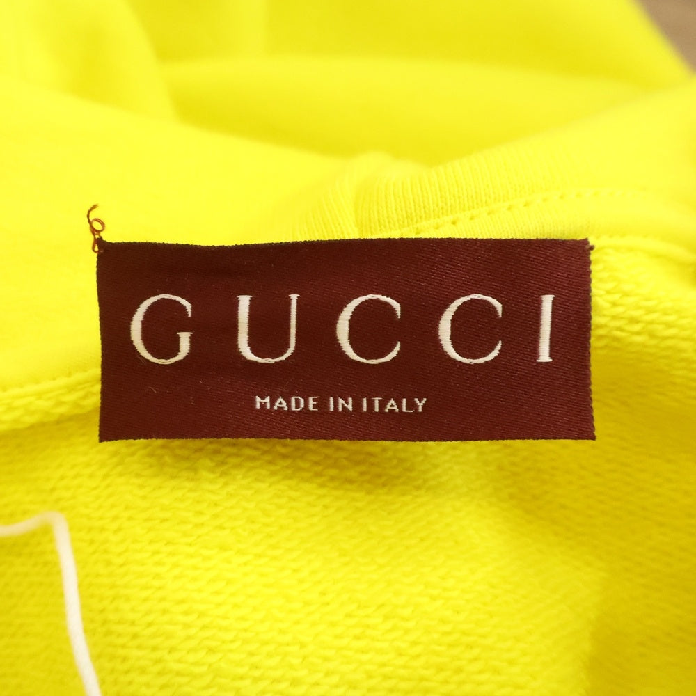 GUCCI(グッチ) Hoodie ロゴプリント プルオーバースウェットパーカー フーディー イエロー 788086 XJGKR