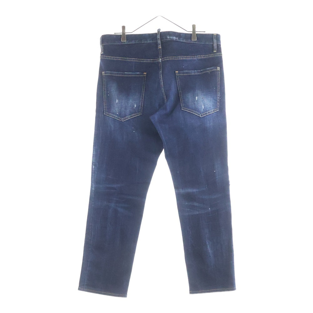 DSQUARED2(ディースクエアード) Cool Guy Jean クール ガイ レザーストライプデザイン デニムパンツ インディゴ S74LB0726 S30664