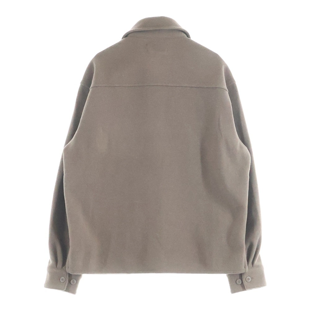 KITH(キス) 25AW Felted Jersey Ace Shirt ロゴ刺繍 フェルトジャージー ブルゾン ブラウン