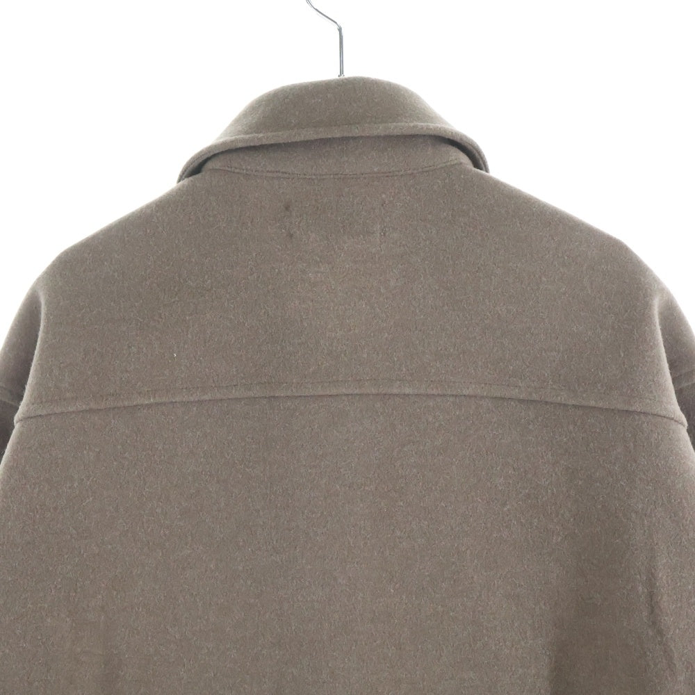 KITH(キス) 25AW Felted Jersey Ace Shirt ロゴ刺繍 フェルトジャージー ブルゾン ブラウン