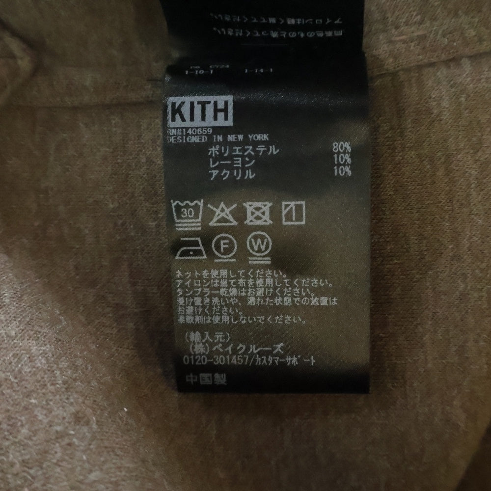 KITH(キス) 25AW Felted Jersey Ace Shirt ロゴ刺繍 フェルトジャージー ブルゾン ブラウン