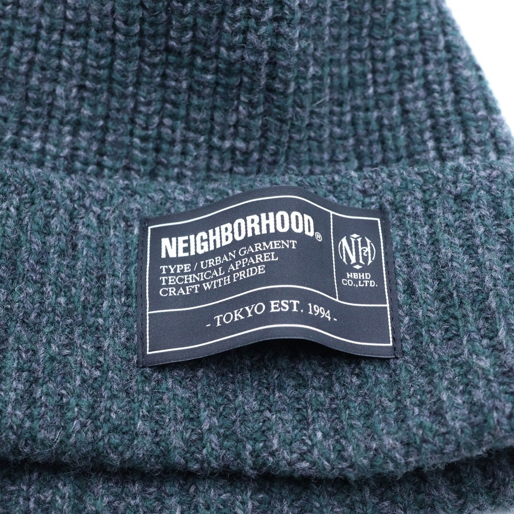 NEIGHBORHOOD(ネイバーフッド) JP BEANIE JP ウール ビーニー ニット帽 帽子 グレー/グリーン 252FUNH-HT01