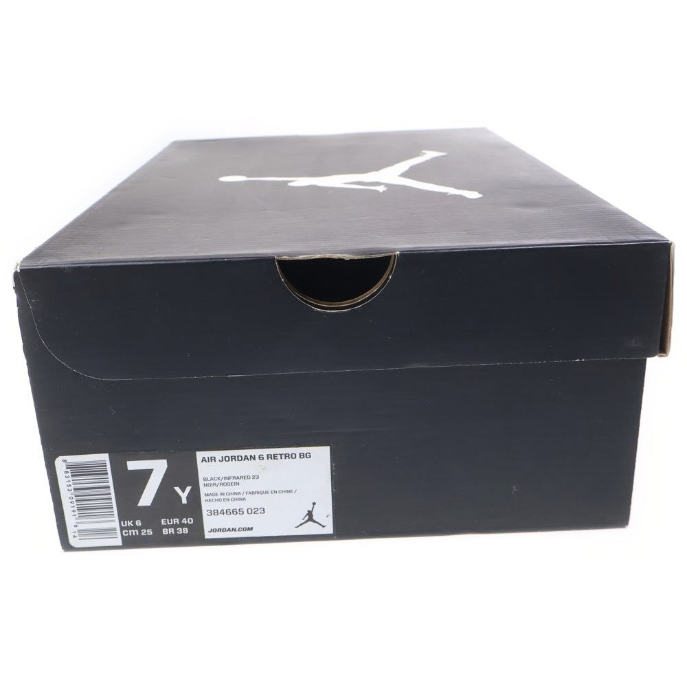 NIKE(ナイキ) AIR JORDAN 6 RETRO INFRARED BLACK 2014 エアジョーダン6 レトロ インフラレッド ブラック ハイカットスニーカー US7Y/25cm 384665-023
