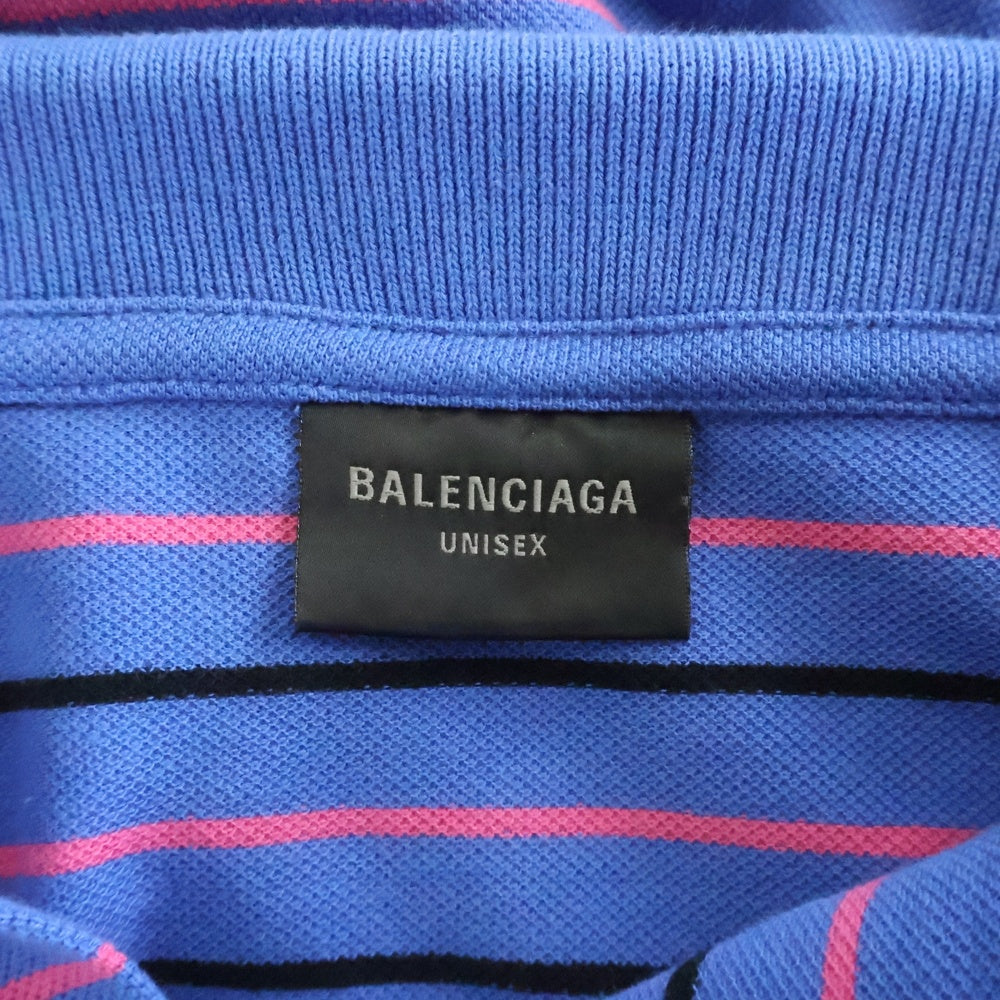 BALENCIAGA(バレンシアガ) 25SS Laurel Classic Polo ローレル クラシック ポロシャツ 半袖シャツ ブルー 828531 TSVF7