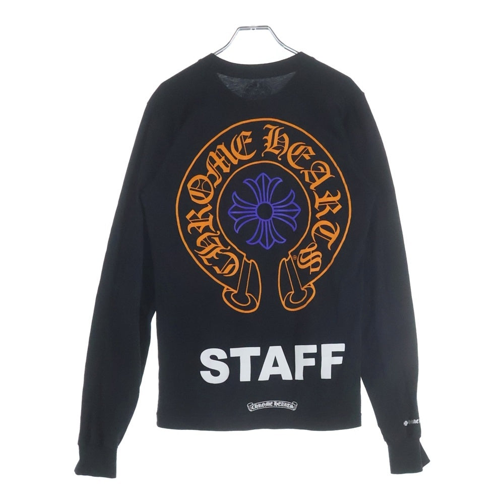 CHROME HEARTS(クロムハーツ) CH L/S T-SHIRT STAFF バックホースシュープリント スタッフ 長袖Tシャツ ロンT ブラック