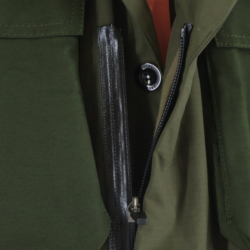 Sacai(サカイ) 22SS Ripstop Nylon Military Coat リップストップ ミリタリーナイロンコート ジャケット カーキ 22-02740M