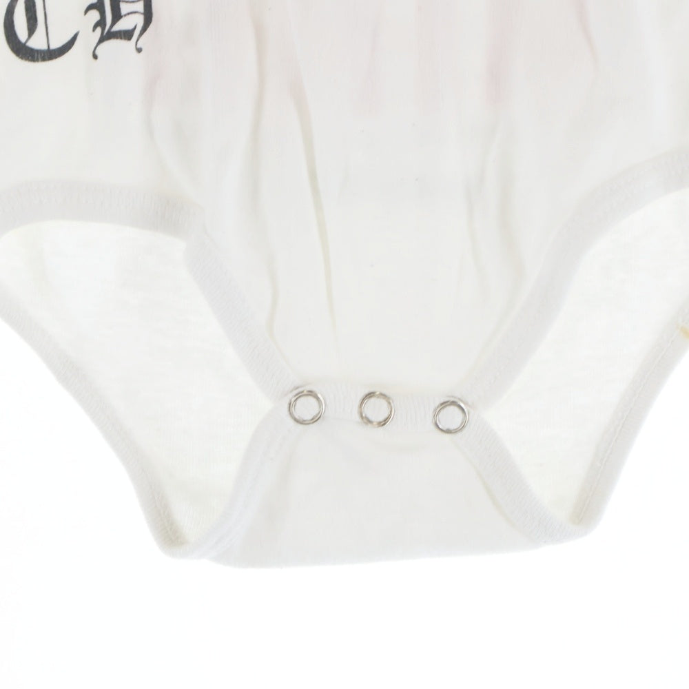 CHROME HEARTS(クロムハーツ) ROMPERS アメリカンフラッグ スクロールラベルプリント ロンパース ホワイト ベビー服