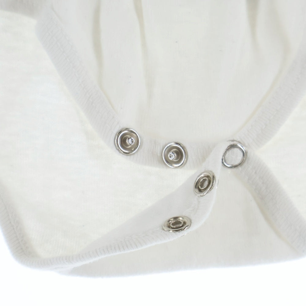 CHROME HEARTS(クロムハーツ) ROMPERS アメリカンフラッグ スクロールラベルプリント ロンパース ホワイト ベビー服