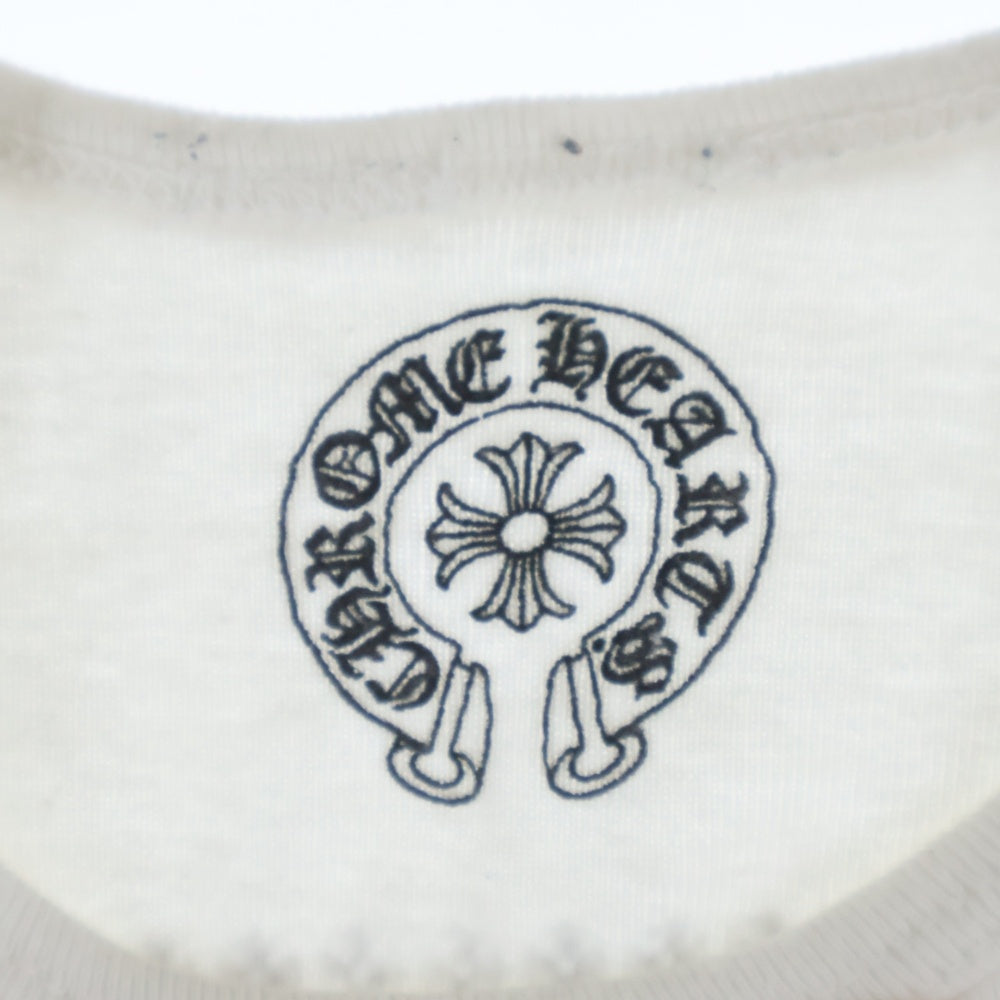 CHROME HEARTS(クロムハーツ) ROMPERS アメリカンフラッグ スクロールラベルプリント ロンパース ホワイト ベビー服