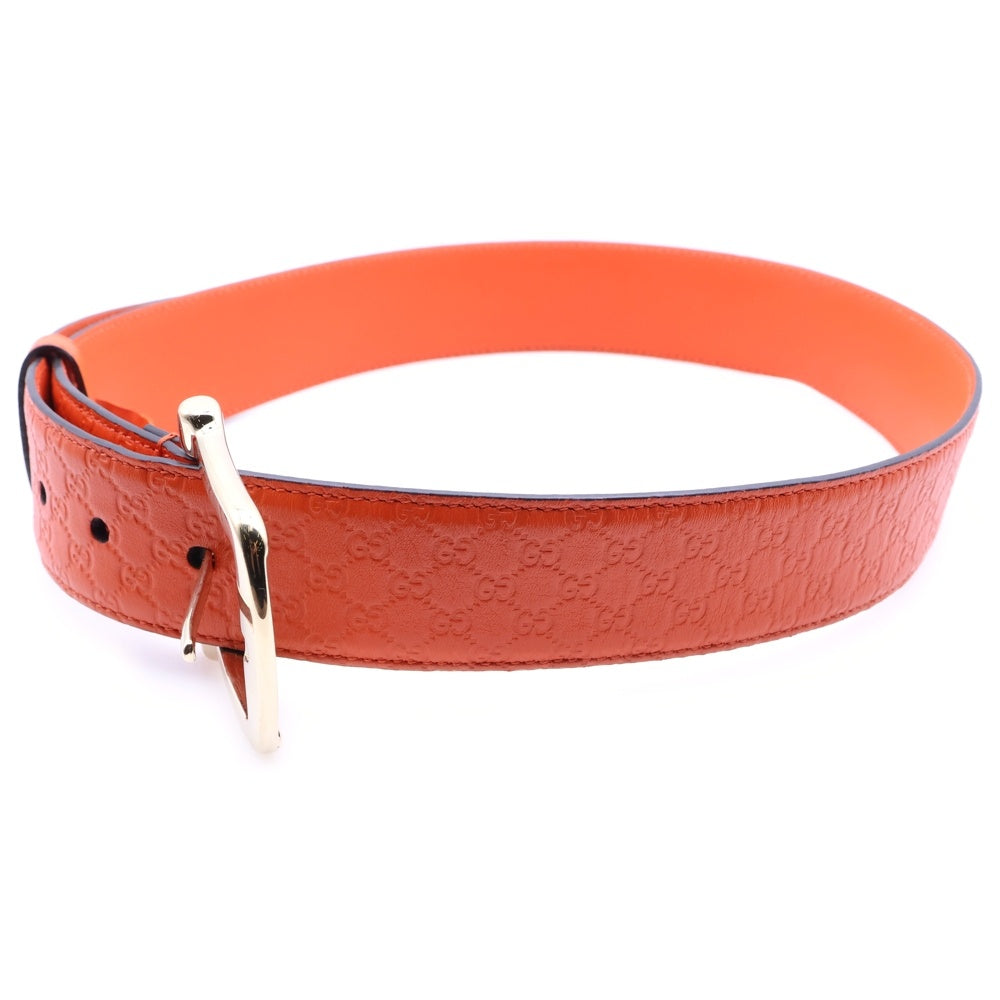 GUCCI(グッチ) グッチシマレザーベルト オレンジ 493949 281548 レディース