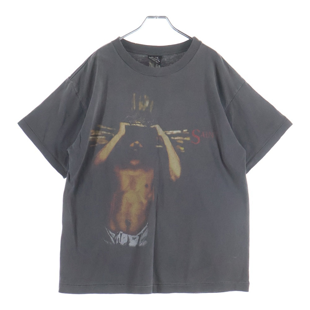 SAINT MICHAEL(セントマイケル) 23SS SS TEE WE LIVE HELL ダメージ加工 半袖Tシャツ グレー SM-S23-0000-009