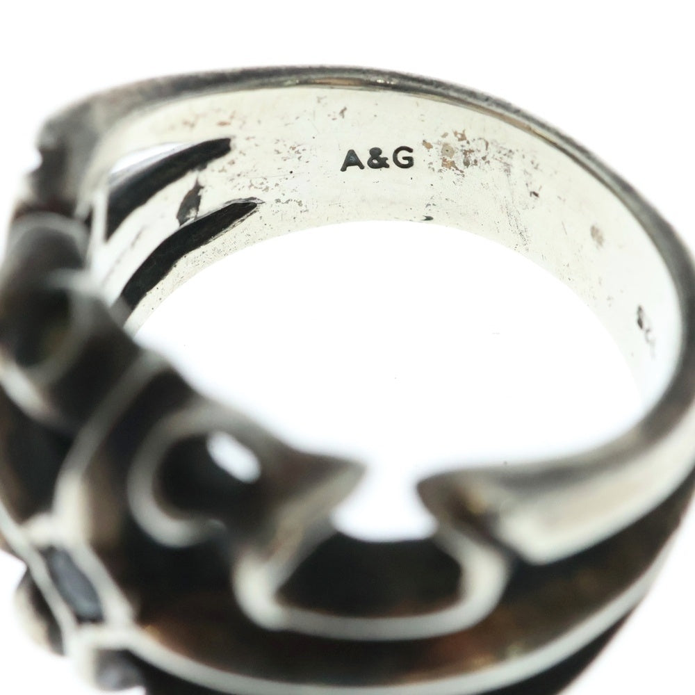A&G(エーアンドジー) ストーン付き クロスデザイン リング 指輪 シルバー