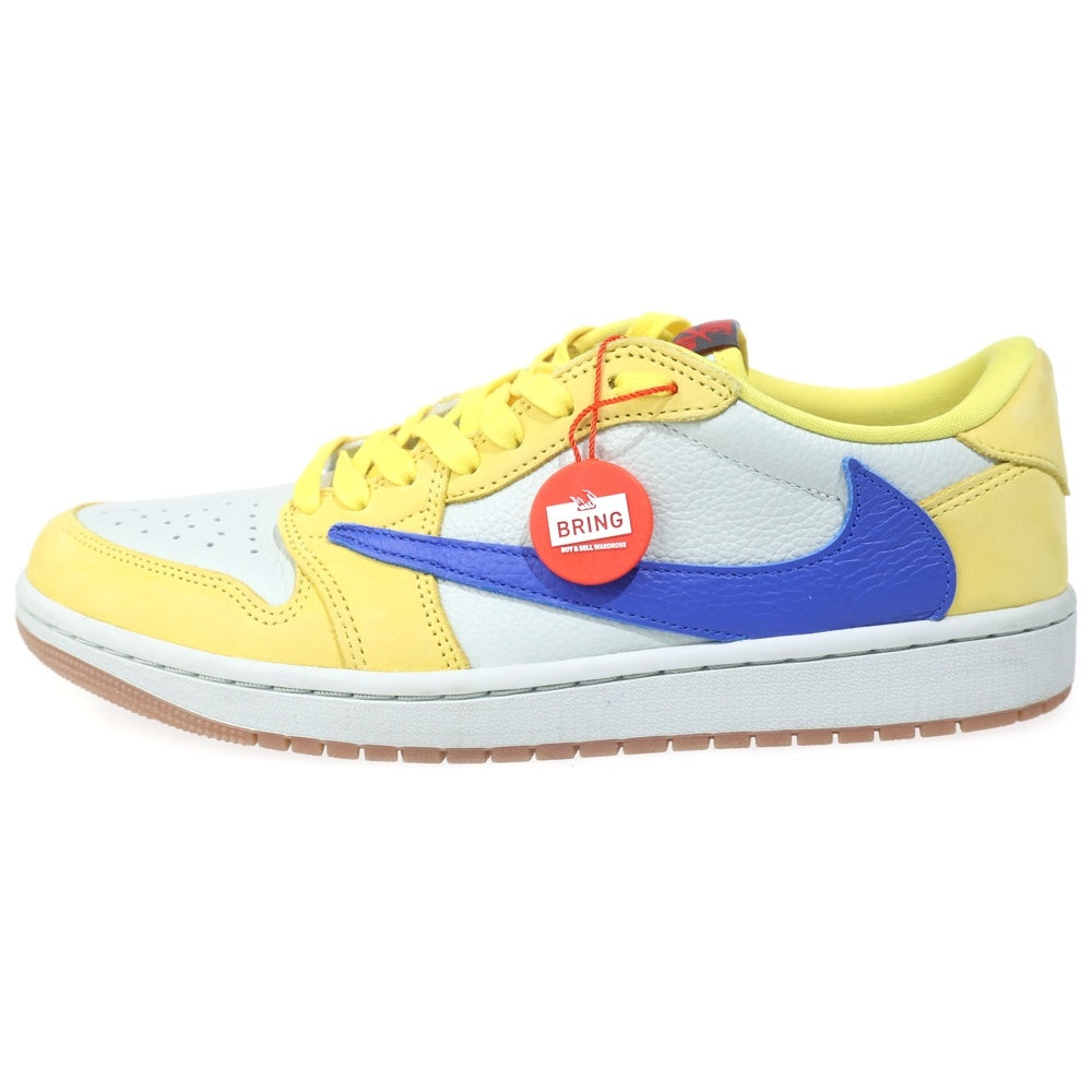 NIKE(ナイキ) ×TRAVIS SCOTT WMNS AIR JORDAN 1 RETRO LOW OG CANARY トラヴィススコット ウィメンズ エアジョーダン1 ローカットスニーカー イエロー US11/28cm DZ4137-700 レディース