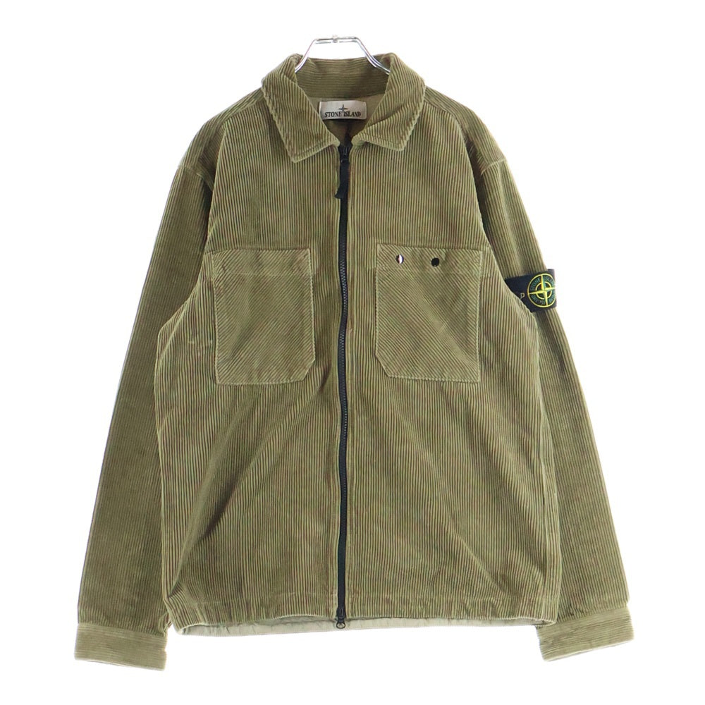 STONE ISLAND(ストーンアイランド) Corduroy Zip Up Over Size jacket コーデュロイ ジップアップ オーバーサイズ ジャケット カーキ 811511604