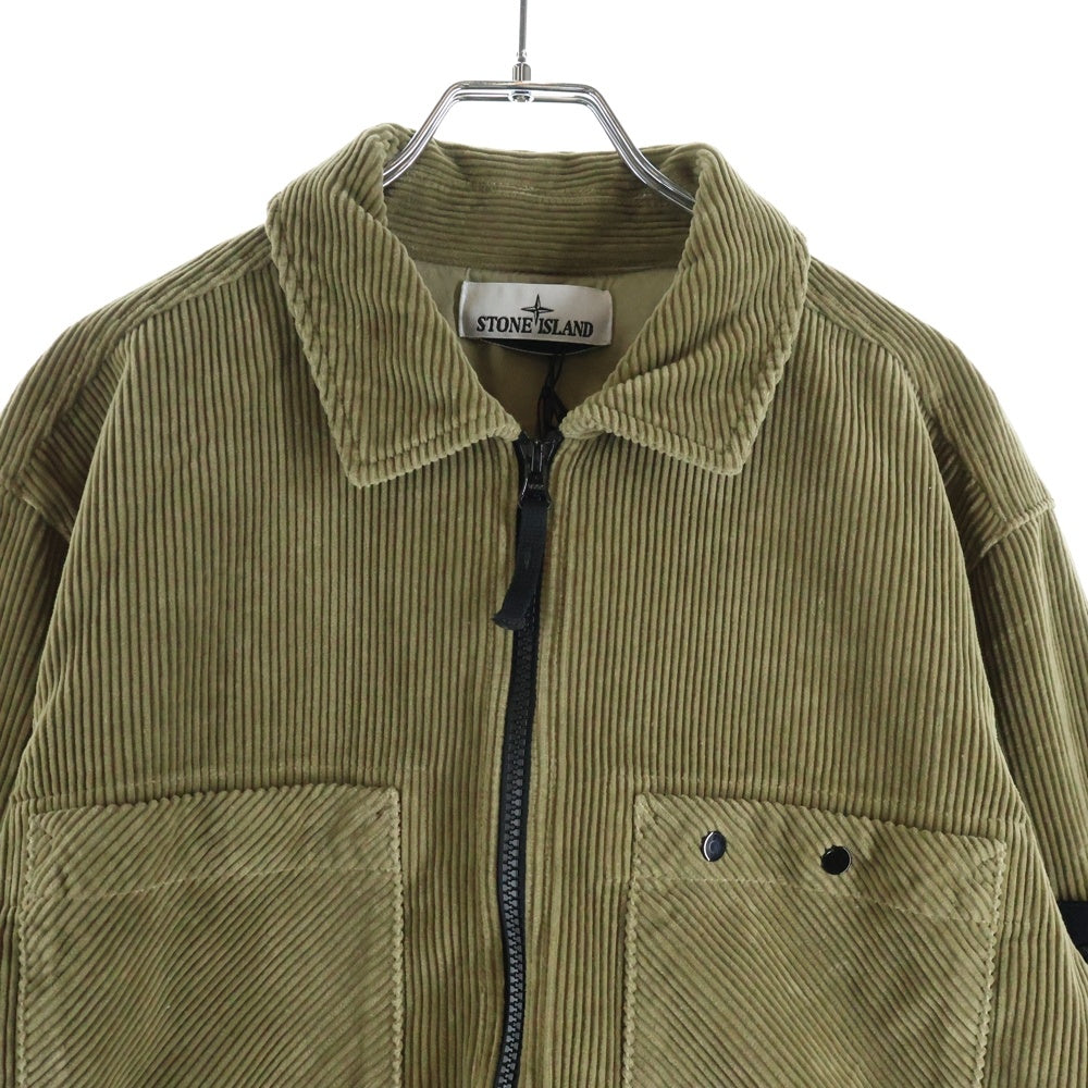 STONE ISLAND(ストーンアイランド) Corduroy Zip Up Over Size jacket コーデュロイ ジップアップ オーバーサイズ ジャケット カーキ 811511604