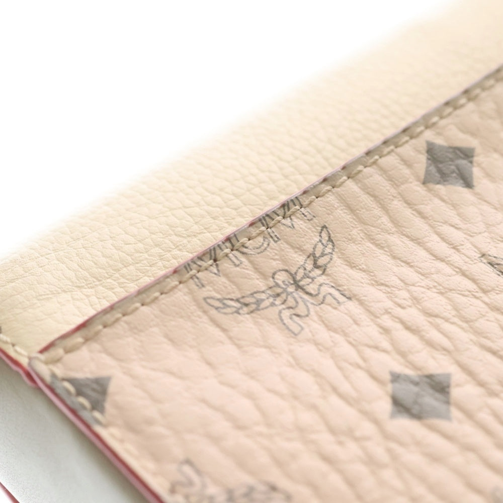 MCM(エム シー エム) Calfskin Visetoes Monogram Shoulder Bag モノグラム レザーチェーンショルダーバッグ ピンク レディース