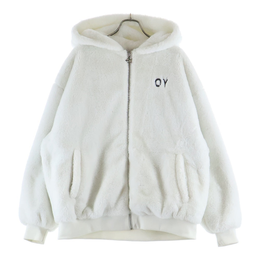 OY(オーワイ) LOGO FUR HOODIE JACKET ロゴ フーディージャケット ホワイト