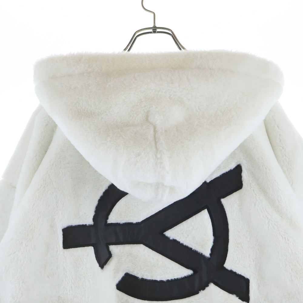 OY(オーワイ) LOGO FUR HOODIE JACKET ロゴ フーディージャケット ホワイト