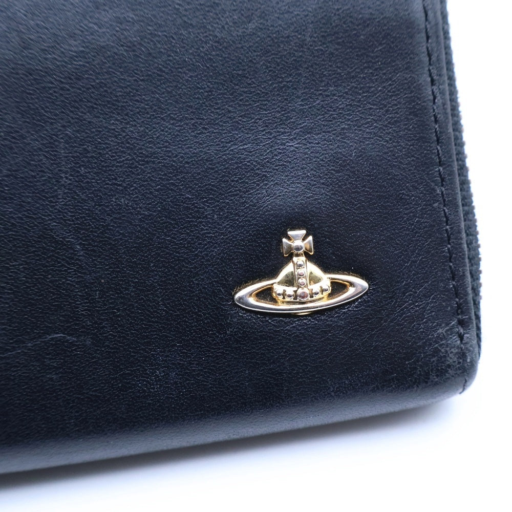 Vivienne Westwood(ヴィヴィアンウエストウッド) Orb Wallet オーブ ラウンドファスナー ジッピーウォレット 長財布 ブラック 3118M121