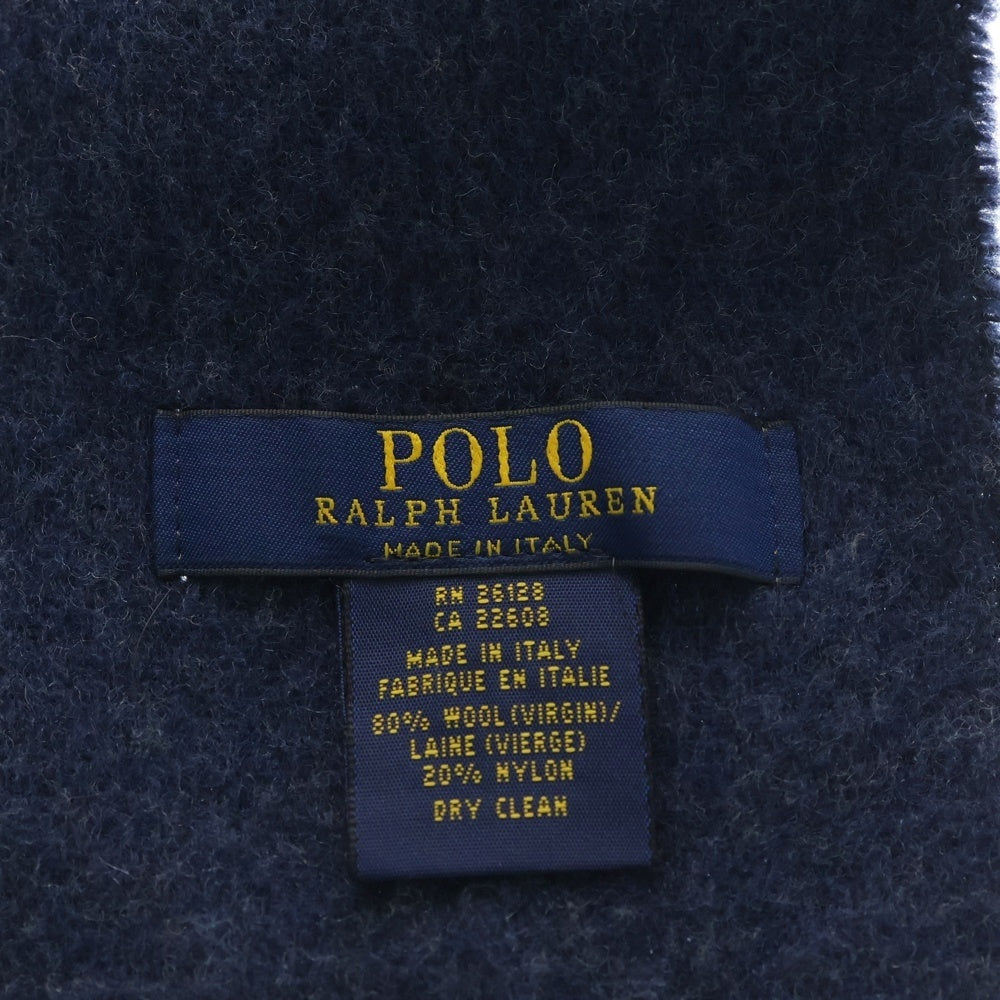 POLO RALPH LAUREN(ポロラルフローレン) フリンジマフラー スカーフ ネイビー