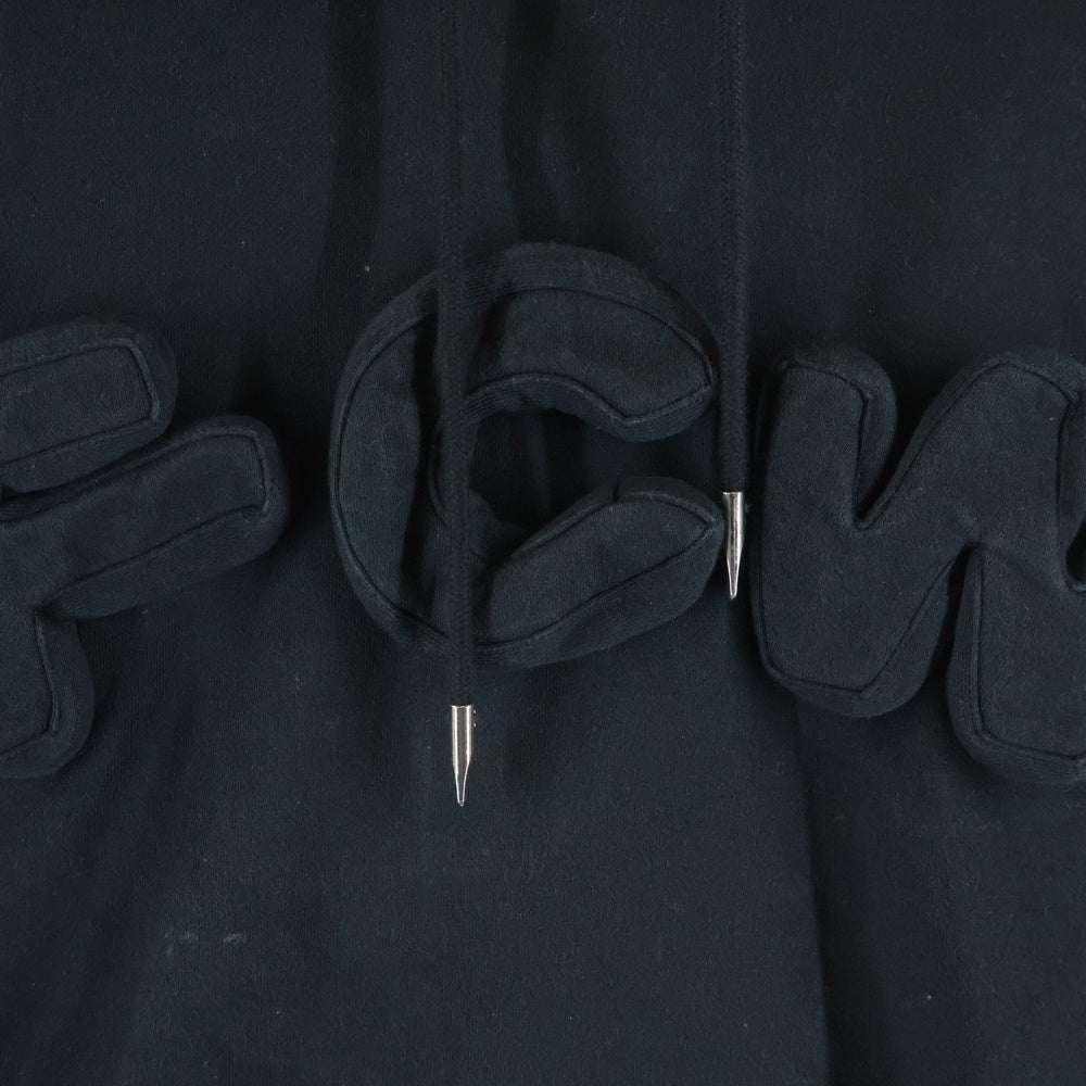 Feng Chen Wang(フェン チェン ワン) 3D FCW HOODIE フロントロゴ プルオーバースウェットパーカー フーディ ブラック FF12HOO410B