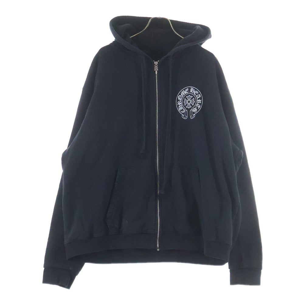 CHROME HEARTS(クロムハーツ) SWTSHRT PLVR マリブ限定 バックホースシュープリント プルオーバーパーカー ブラック