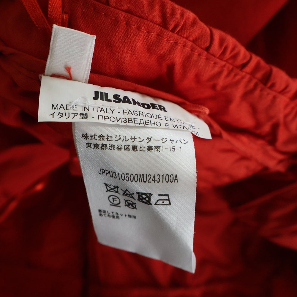 JIL SANDER +(ジルサンダープラス) ドローコードデザイン コットンパンツ レッド
