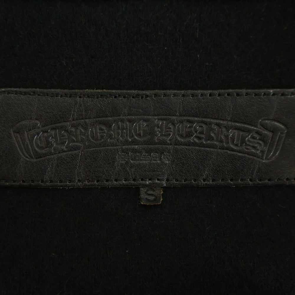 CHROME HEARTS クロムハーツ Collarless Leather Jacket 裏地カシミヤ ラムレザーノーカラージャケット ブラック CHROME HEARTS(クロムハーツ) Collarless Leather Jacket 裏地カシミヤ