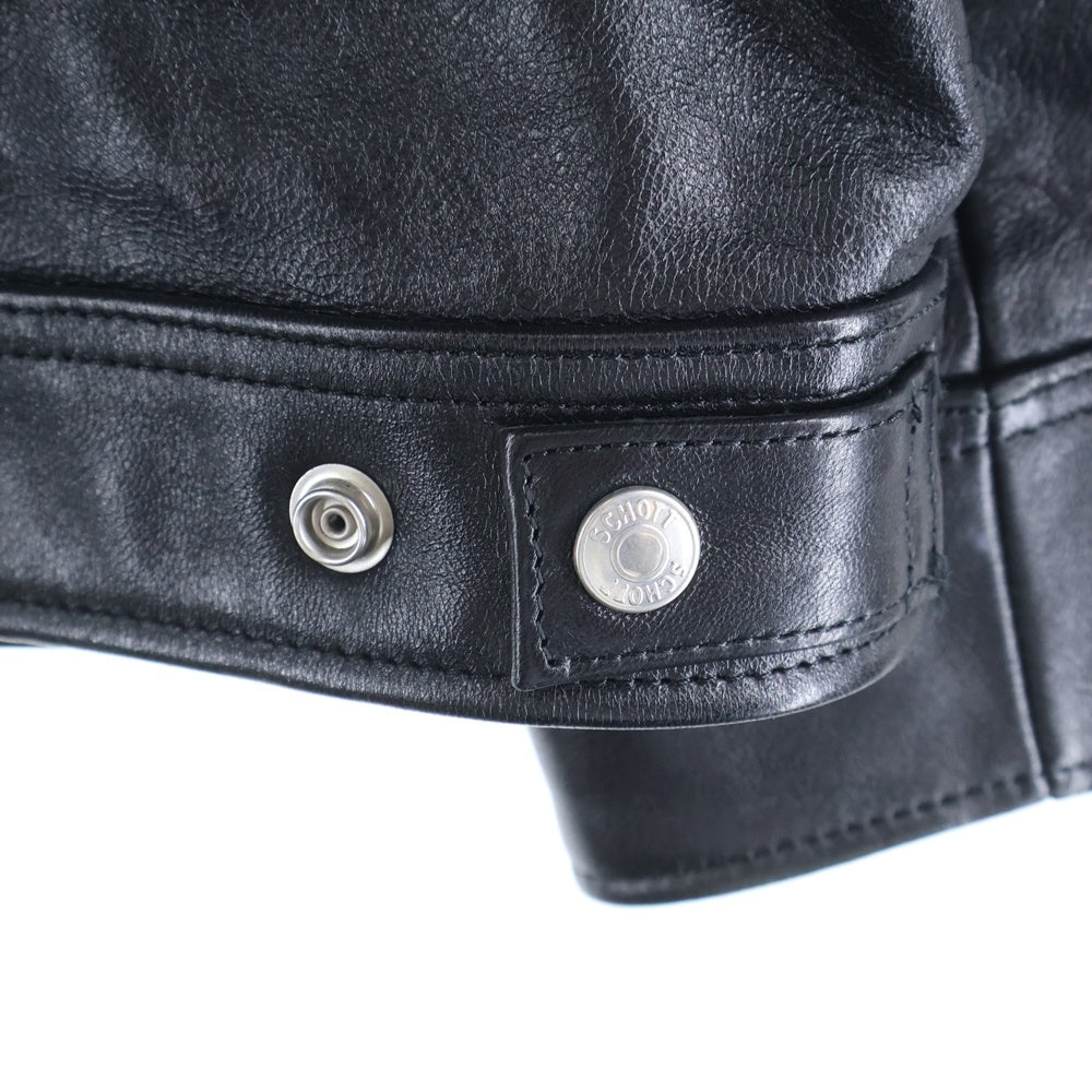 SCHOTT(ショット) ラムレザー シングルライダースジャケット レザージャケット ブラック 782-3950120