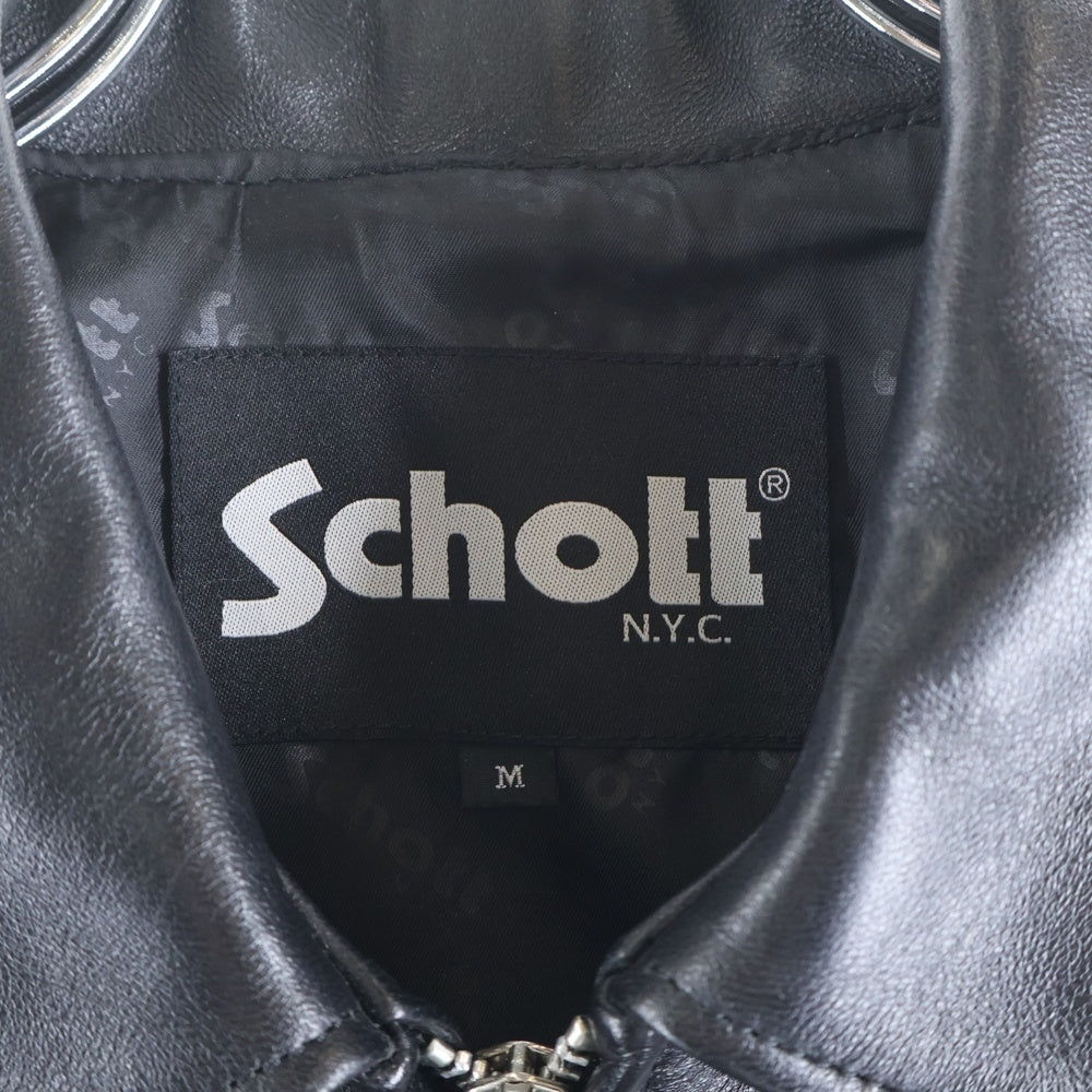 SCHOTT(ショット) ラムレザー シングルライダースジャケット レザージャケット ブラック 782-3950120