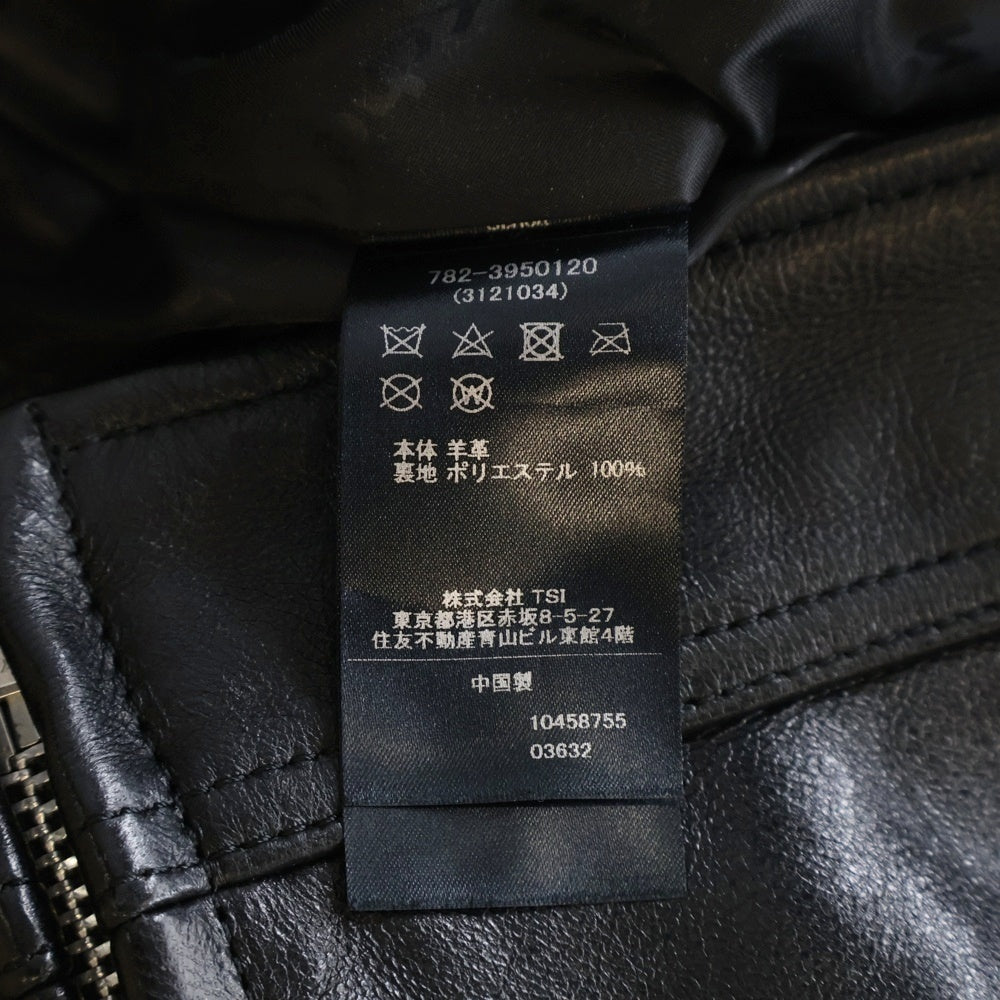 SCHOTT(ショット) ラムレザー シングルライダースジャケット レザージャケット ブラック 782-3950120