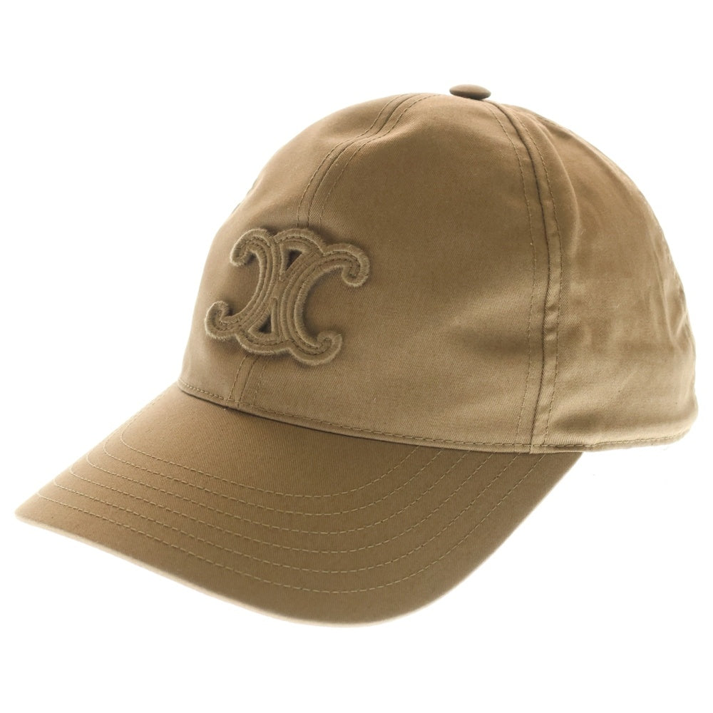 CELINE(セリーヌ) Triomphe baseball cap トリオンフ ワッペンロゴ コットン ベースボールキャップ 帽子 ブラウン 2AUT6969P