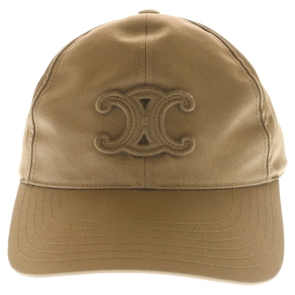 CELINE(セリーヌ) Triomphe baseball cap トリオンフ ワッペンロゴ コットン ベースボールキャップ 帽子 ブラウン 2AUT6969P