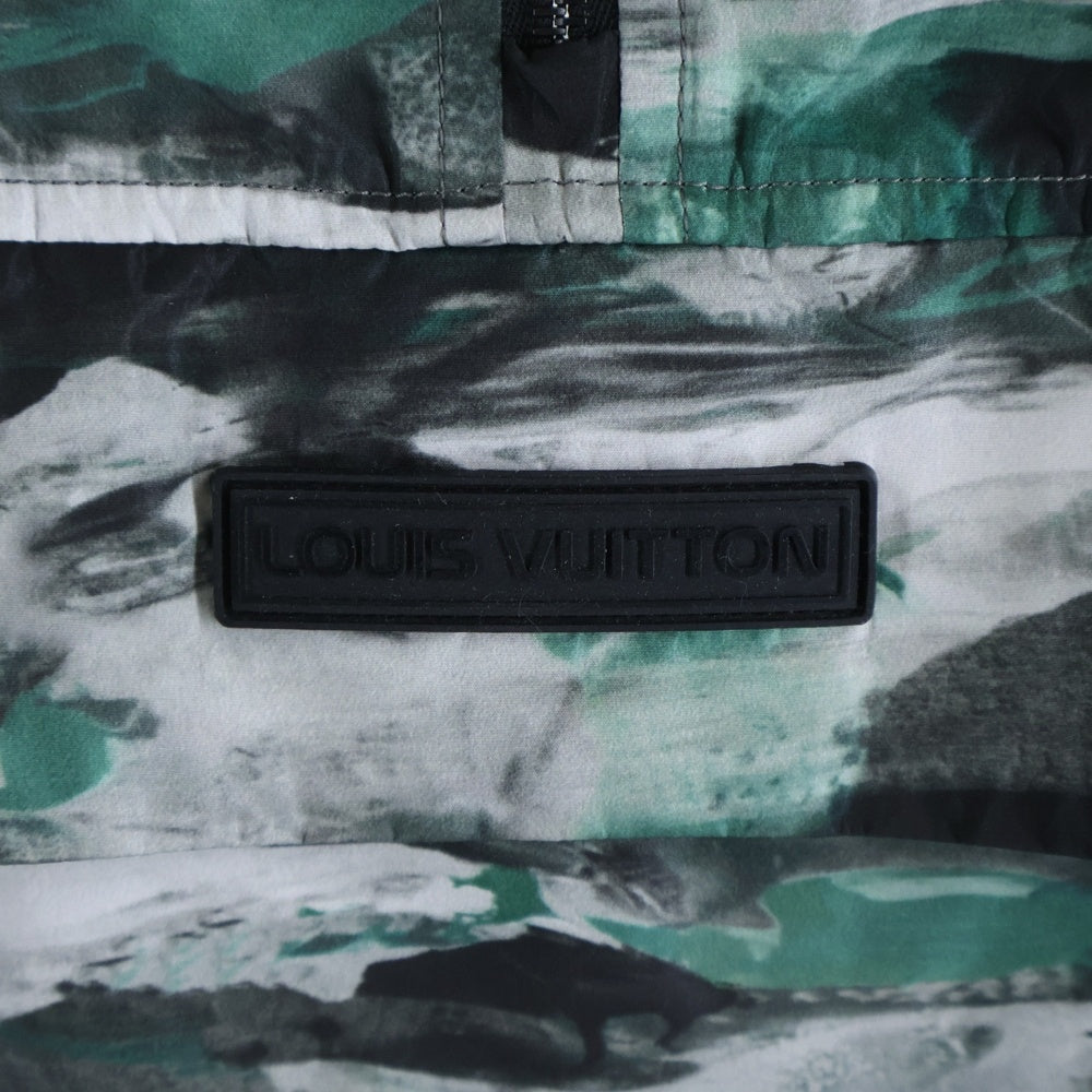 LOUIS VUITTON(ルイヴィトン) 19SS 総柄デザイン ナイロン ハーフジップジャケット グリーン RM191M JQL HGB09W