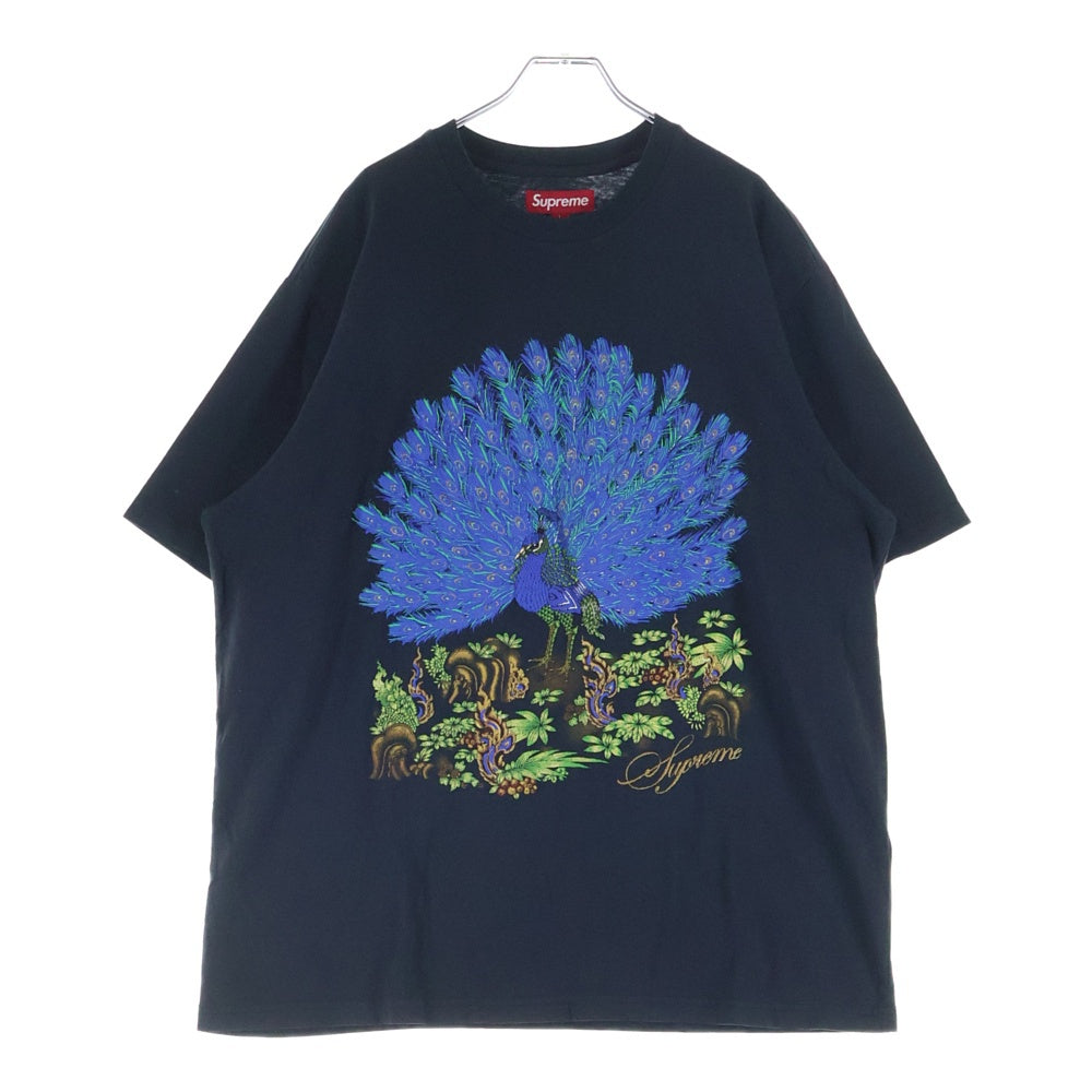 SUPREME(シュプリーム) 25SS Peacock S/S Tee ピーコック フロントロゴデザイン クルーネック カットソー 半袖Tシャツ ブラック