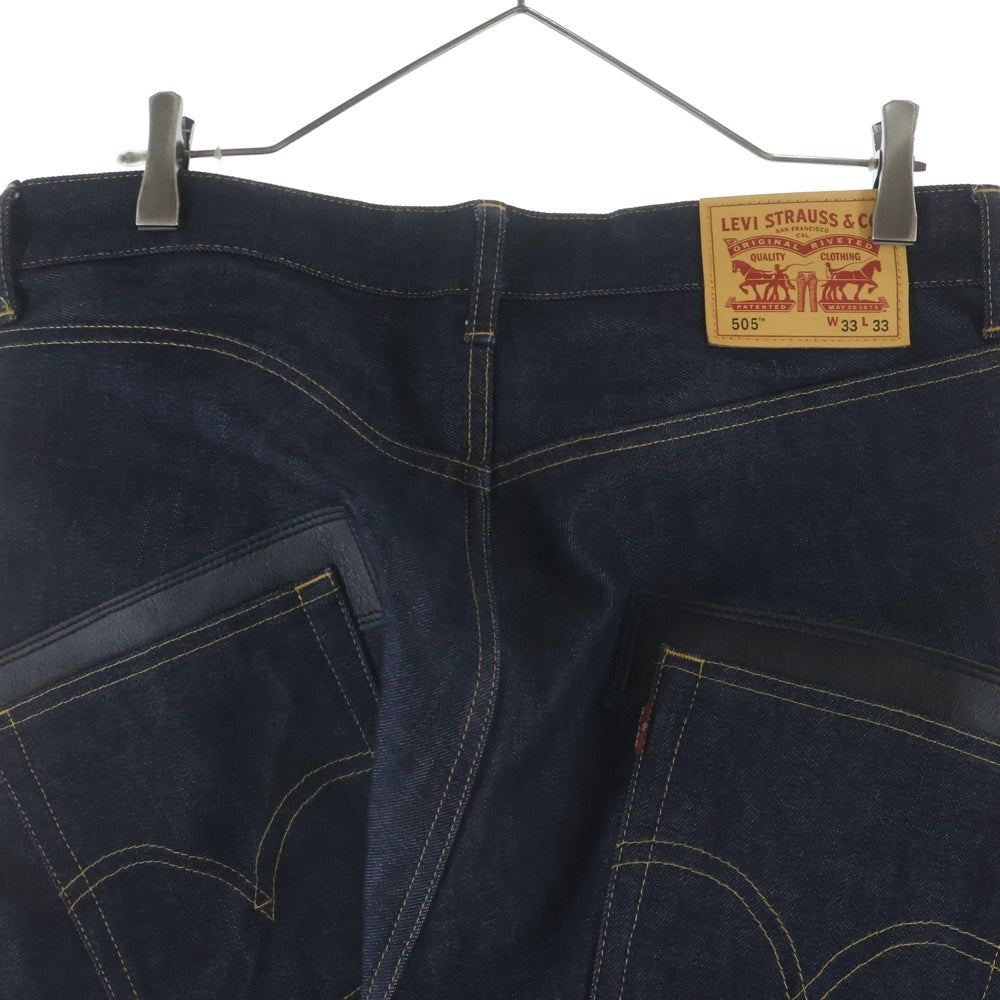 JUNYA WATANABE COMME des GARCONS(ジュンヤワタナベ コムデギャルソン) × Levi's チェック柄切り替え マルチポケット ジップアップ デニムパンツ インディゴ WT-P215