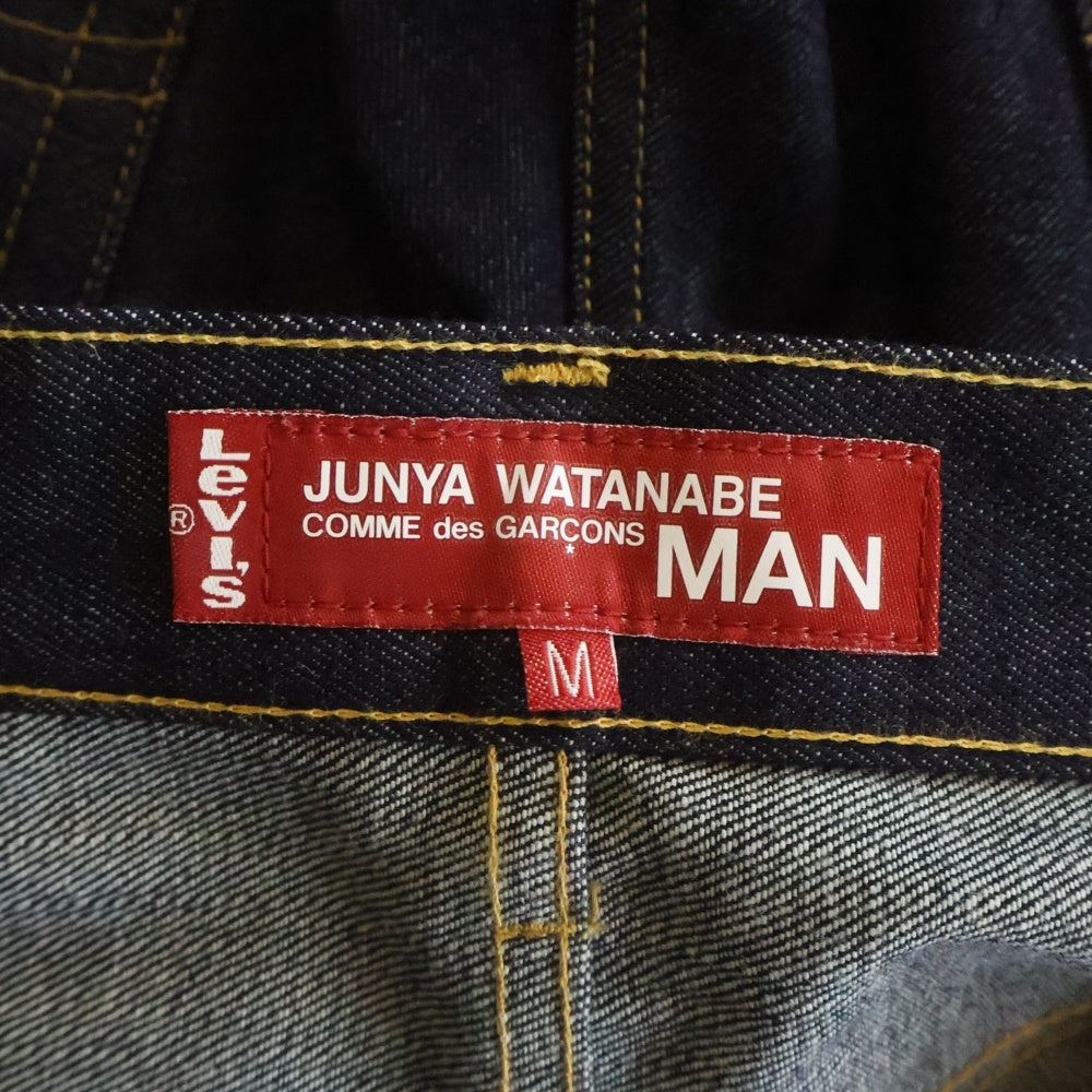 JUNYA WATANABE COMME des GARCONS(ジュンヤワタナベ コムデギャルソン) × Levi's チェック柄切り替え マルチポケット ジップアップ デニムパンツ インディゴ WT-P215