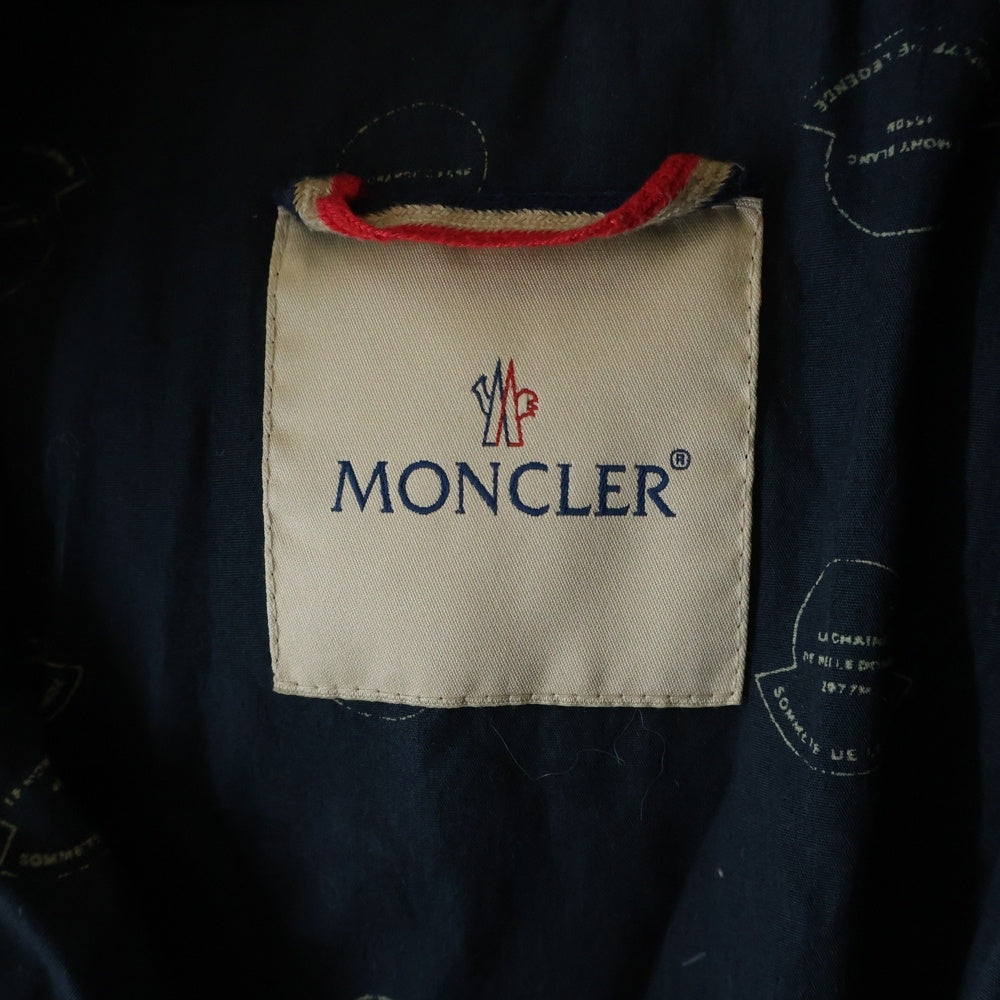 MONCLER(モンクレール) BOROSIRI ボロシリ ヴィンテージ加工 フード付きコットンフルジップダウンジャケット ネイビー 1209V4137405