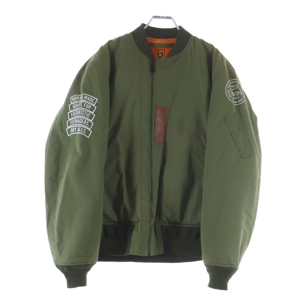 HUMAN MADE(ヒューマンメイド) Flight Jacket インナーボア シロクマバックプリント フライト ブルゾン ジャケット MA-1 グリーン