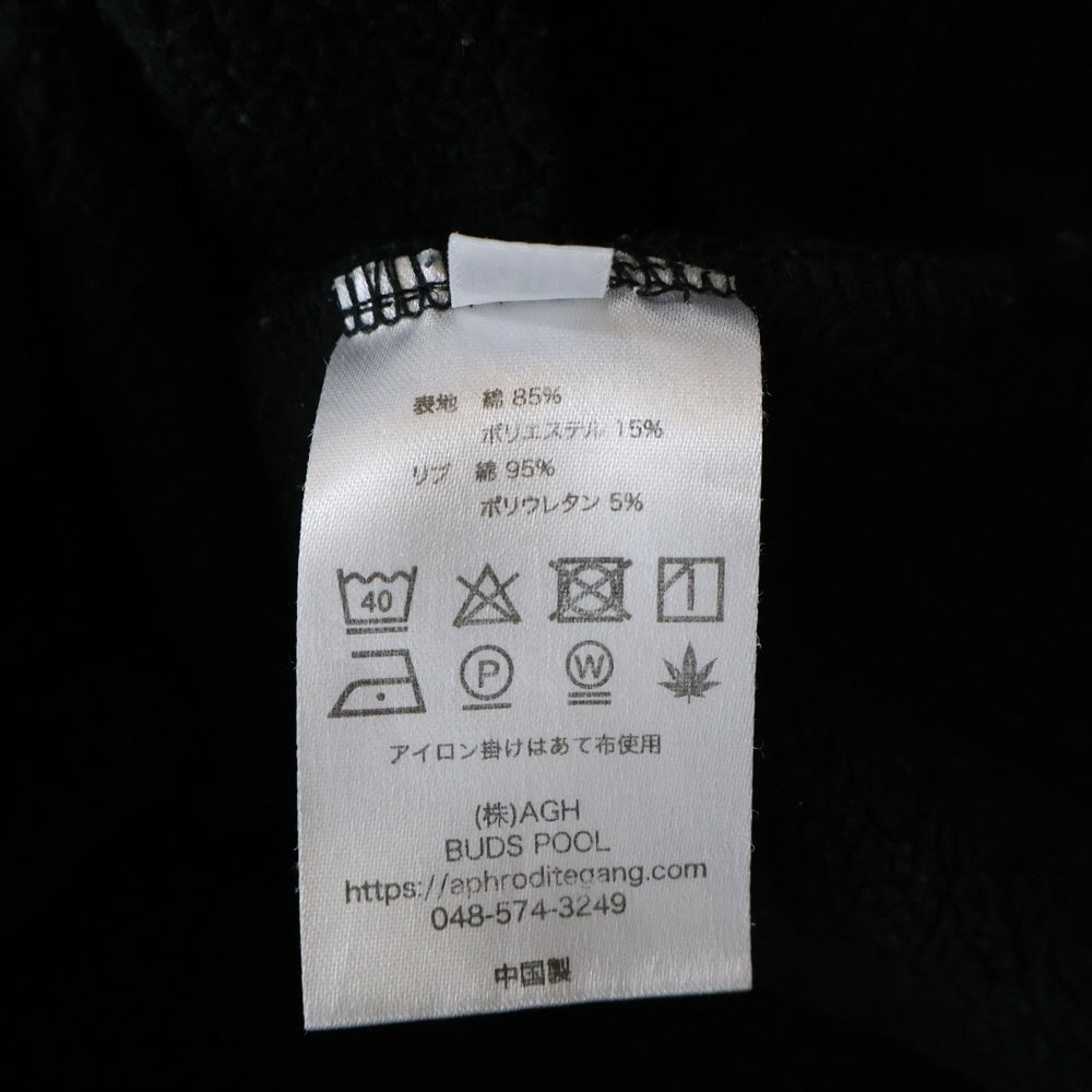 GAKKIN(ガッキン) ×BUDSPOOL 日照菊刺繍 CREW NECK SWEAT SHIRT ×バッズプール クルーネックスウェットシャツ ブラック