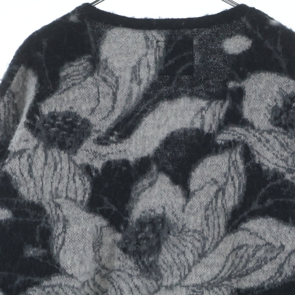 GAKKIN(ガッキン) ×BUDSPOOL 浮蓮華 JACQUARD MOHAIR KNIT CARDIGAN ×バッズプール ジャカード モヘアニットカーディガン ブラック